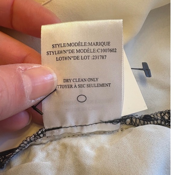 Theory Galician Marique Black Floral Lace White Bodice Long Sleeve Mini Dress -8 - Picture 10 of 10